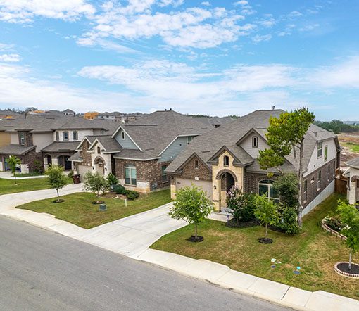 A neighborhood of large single-family homes